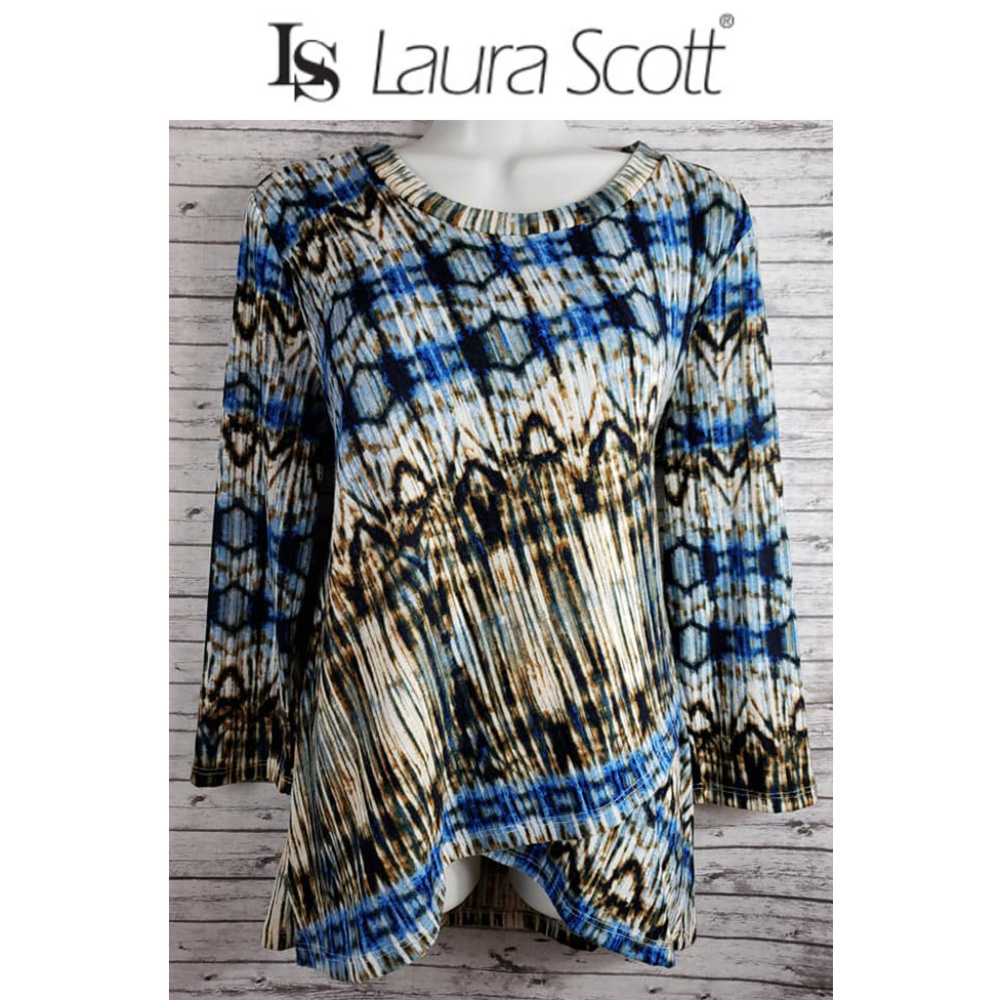 Laura Scott Assymetrical Hem Pullover Shirt Size Medium🤩